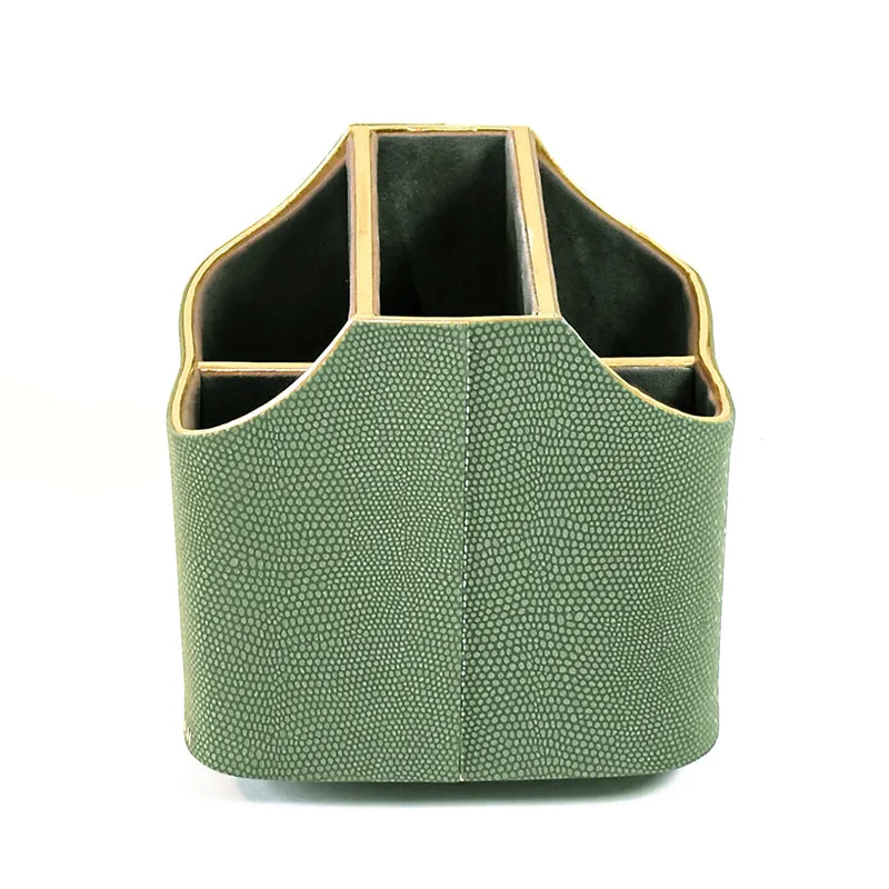 Tisquo Faux Leather Desk Organizer - Olive Green media 4
