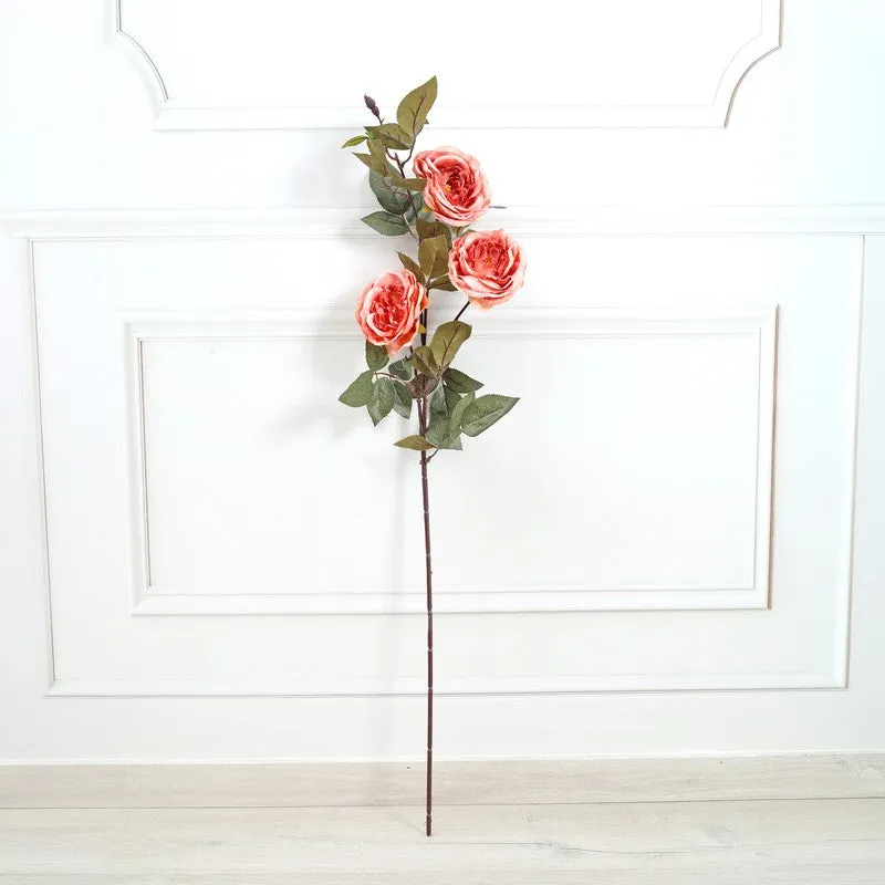 Open Peony Artificial Flower - Rust media 3