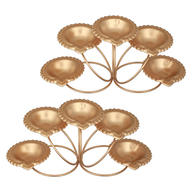 Amala Festive Diya (Gold) - Set of Two media 4