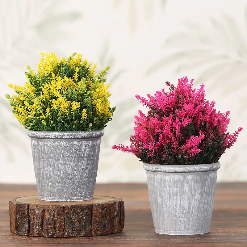 Abela Artificial Plant With Black Plastic Pot - Set Of Two media 1