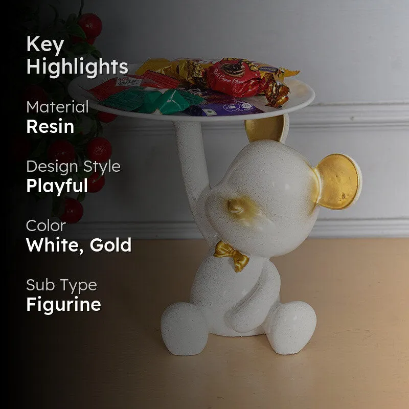 Playful White Monkey with Golden Tray media 2