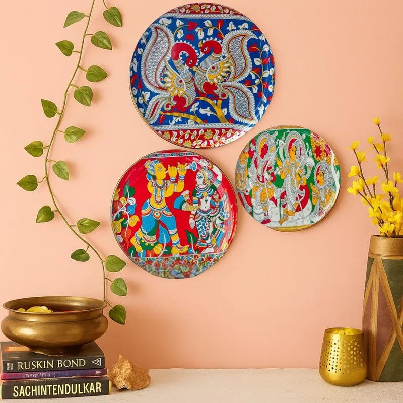 Kalamkari Charm Wall Plate - Set Of Three media 1