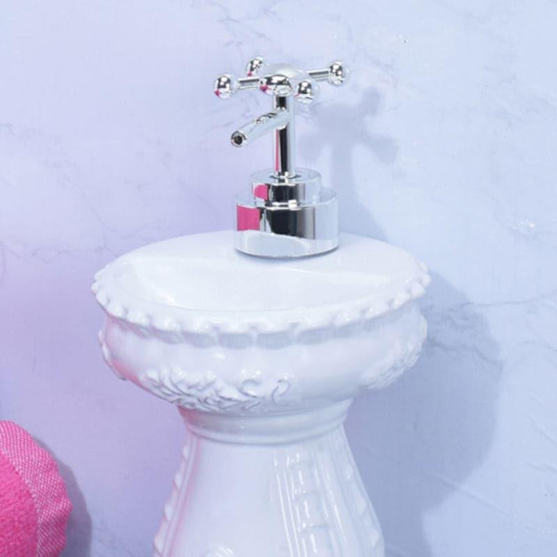 Antique Basin Soap Dispenser - White media 3