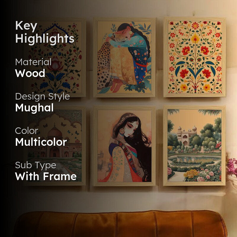 Mathuri Regal Wall Art - Set Of Six media 2