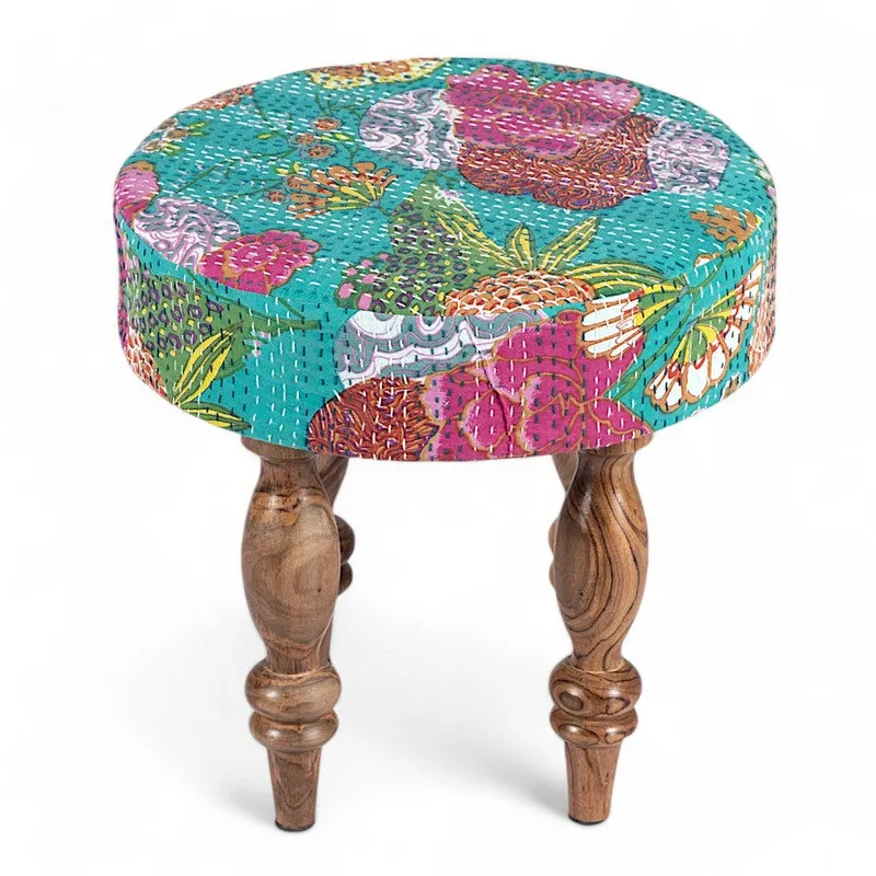 Qirox Sheesham Wooden Stools (Multicolor) - Set Of Two media 4