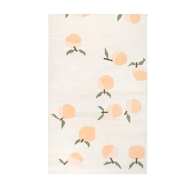 Elarin Cotton Rug - White,Orange media 1