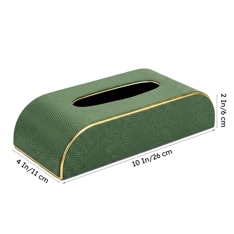 Tisquo Curve Faux Leather Tissue Box - Olive Green media 9