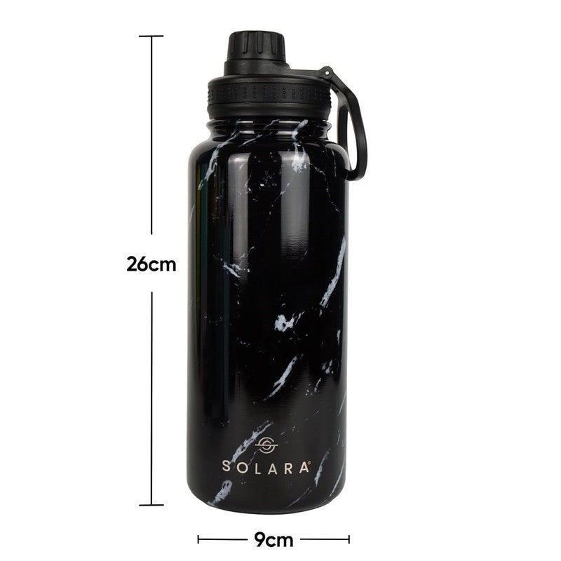 Solara Insulated Stainless Steel Bottle (1000 mL) - Black,White media 8