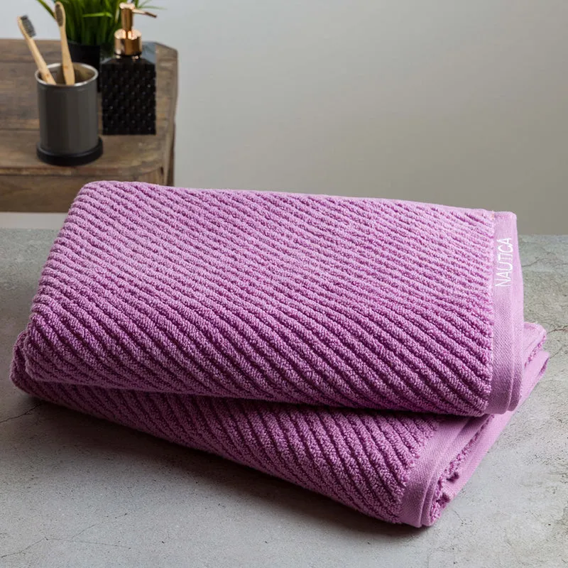 Nautica Riviera Soft Cotton Bath Towel (Lilac) - Set Of Two media 4
