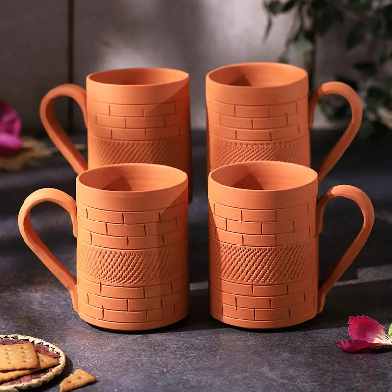 Smarana Terracotta Coffee Mug (400 mL Each) - Set of Four media 4