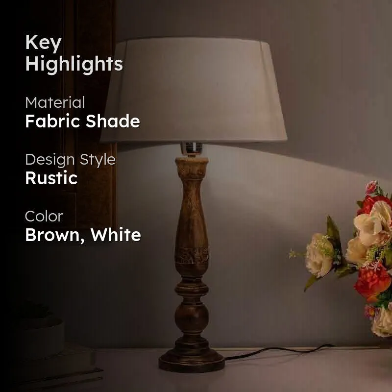 Earthie Glow Fabric Table Lamp - White media 2