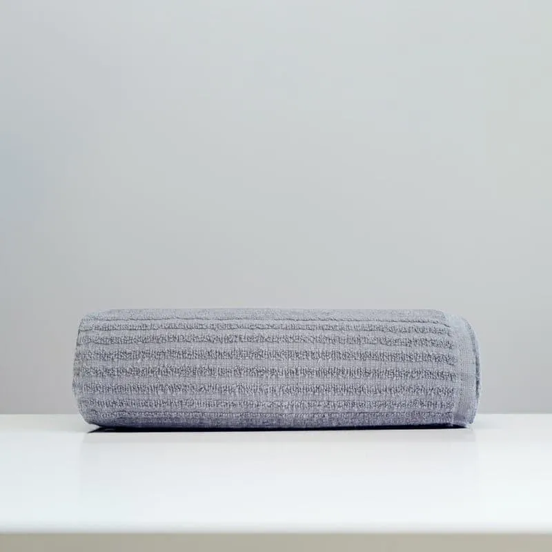 Micro Cotton LuxeDry Striped Bath Towel - Grey media 3