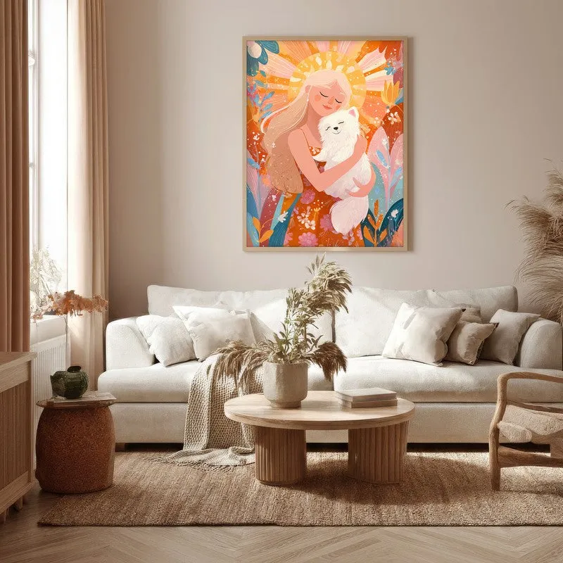 Daisy Dream Canvas Wall Painting - Brown Frame media 5