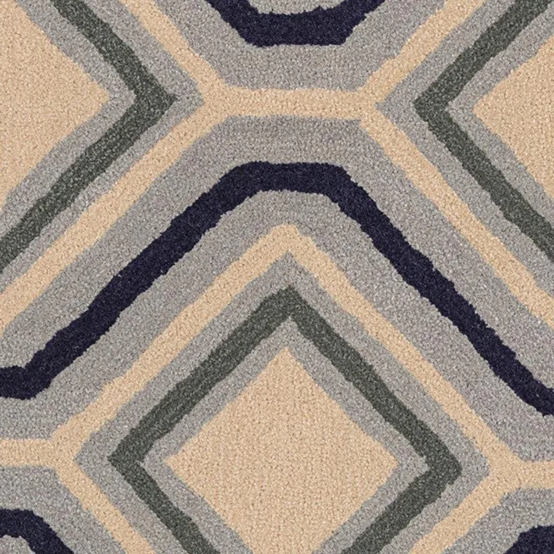 Faramir Hand Tufted Geometric Wool & Nylon Carpet - Grey media 4