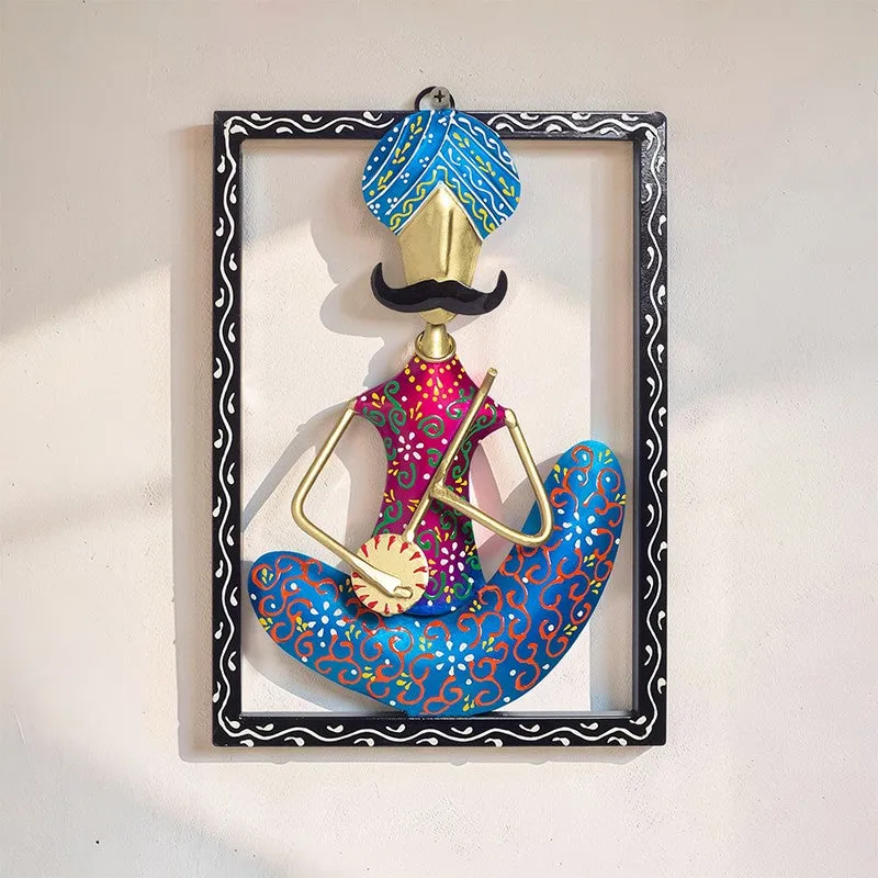 Folkart Iron Wall Accent - Blue,Maroon media 1