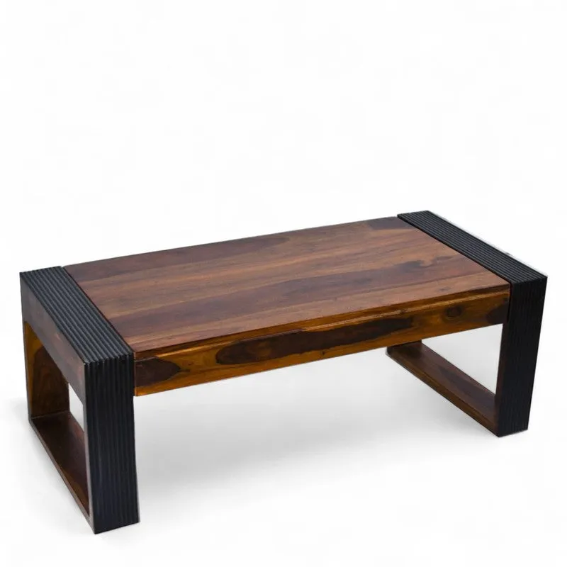 Zirox Sheesham Wooden Center Table - Brown,Black media 4