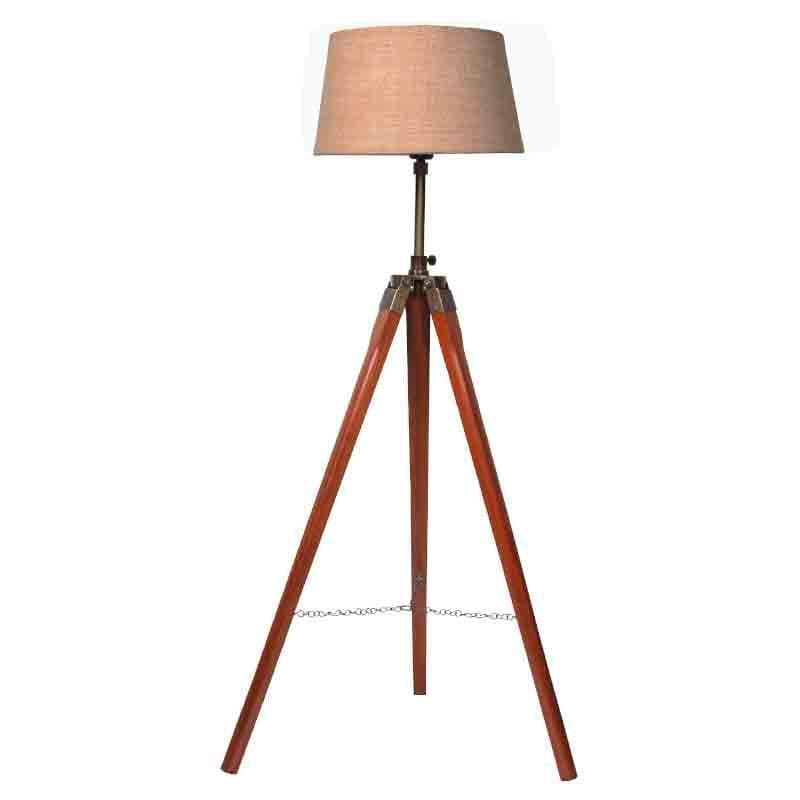 Tall Tales Wooden Tripod Floor Lamp - Beige media 3