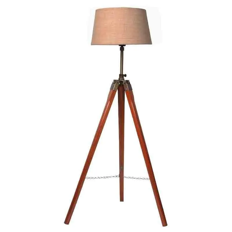 Tall Tales Wooden Tripod Floor Lamp - Beige media 3