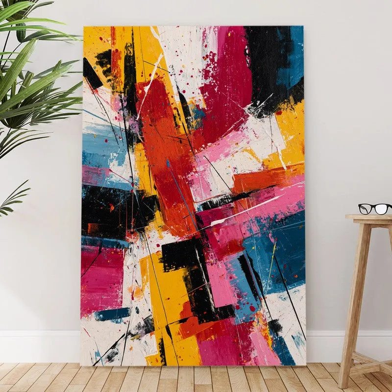Chromatic Clash Abstract Canvas Wall Art media 6