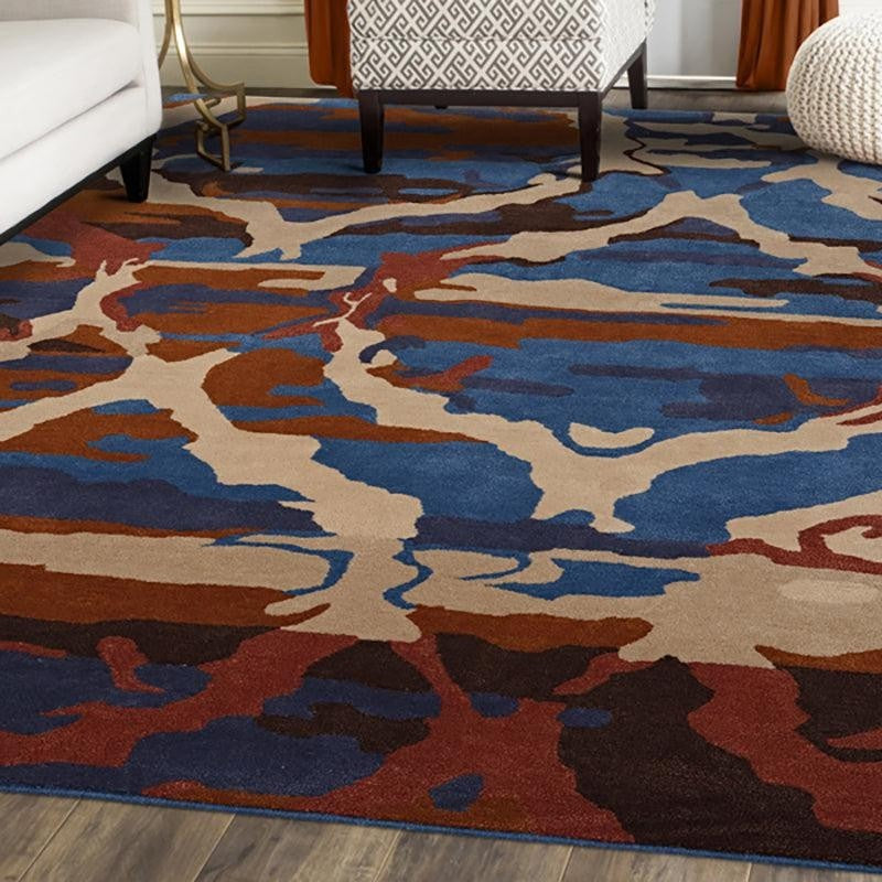 Veles Hand Tufted Abstract Wool & Nylon Carpet - Navy Blue media 8