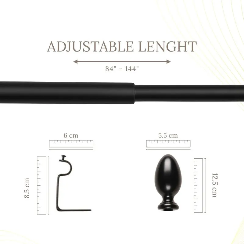 Tessera Extendable 1" Single Curtain Rods With Oval Finial & Brackets media 5