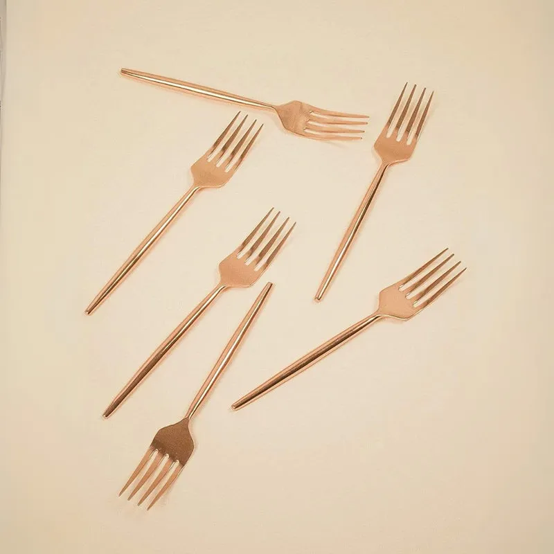Gilded Tines Copper Dessert Fork - Set Of Six media 1