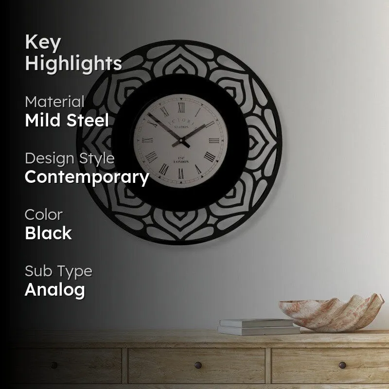 Celtic Steel Analog Wall Clock - Black media 2