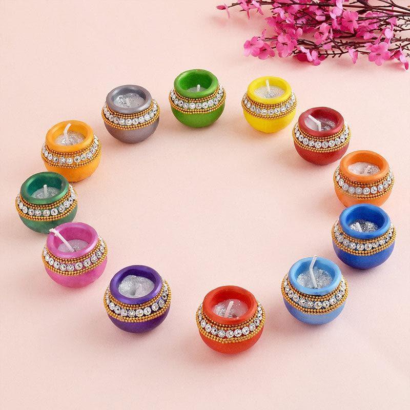 Matka Terracotta Diya - Set Of Twelve media 3