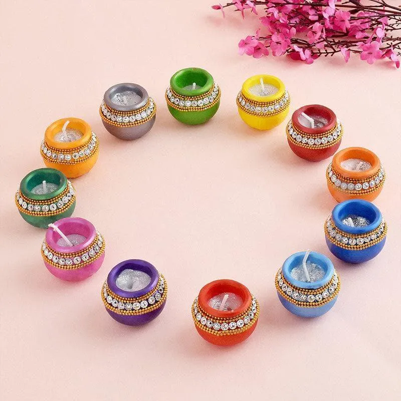Matka Terracotta Diya - Set Of Twelve media 3
