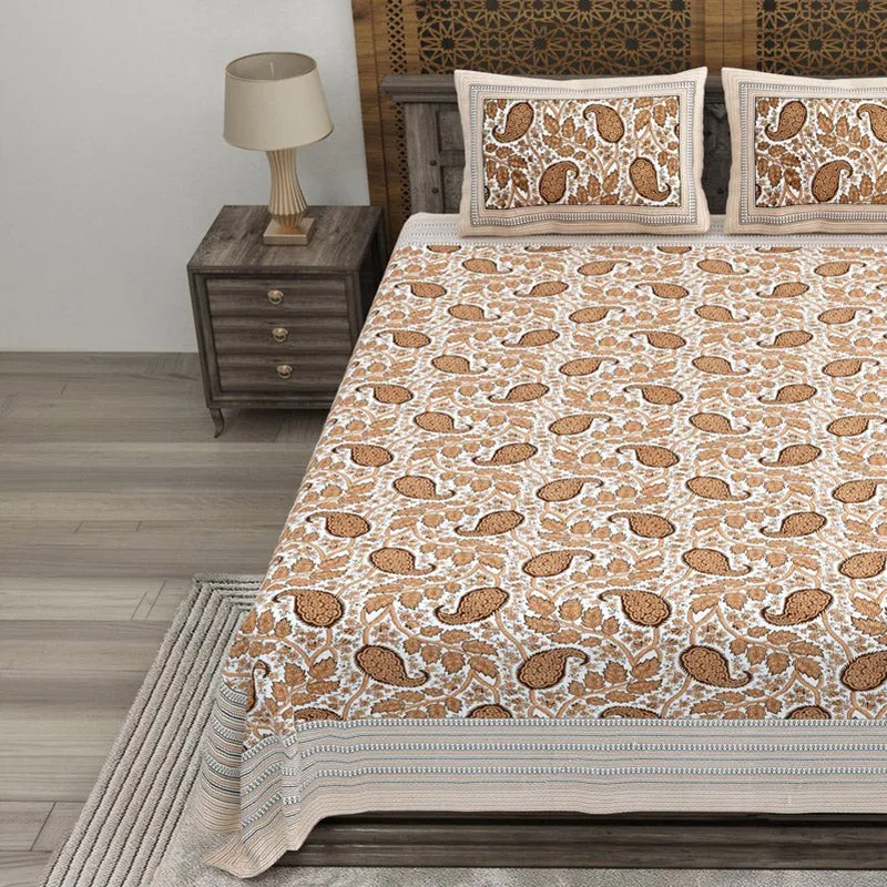 Shapea Cotton Bedsheet (Brown) - 240 TC media 3