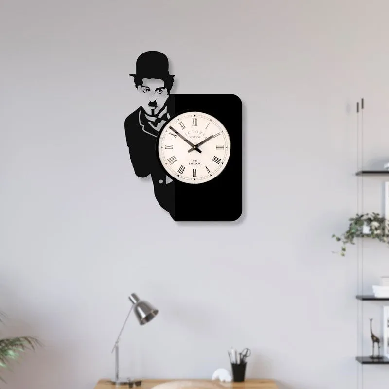 Charlie Steel Analog Wall Clock - Black media 3