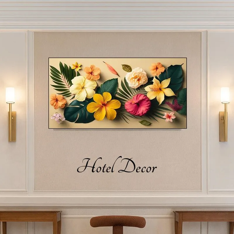 Tropical Bloom Canvas Wall Painting With Frame media 4