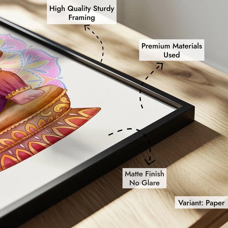 Veena Vinayaka Archival Paper Wall Art With Frame media 8