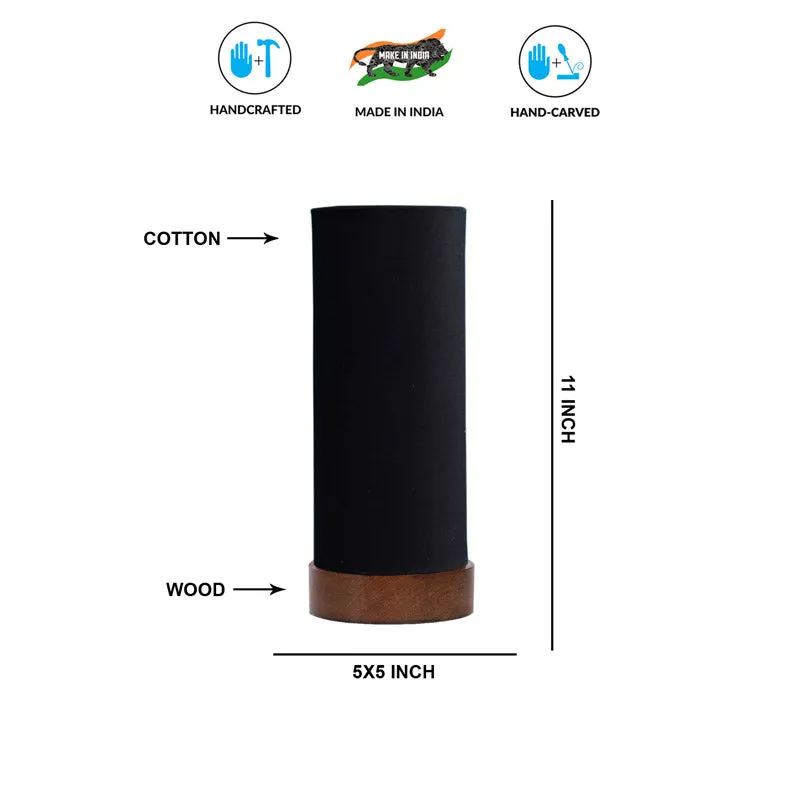 Jaala Tower Wooden Table Lamp - Black,Brown media 6
