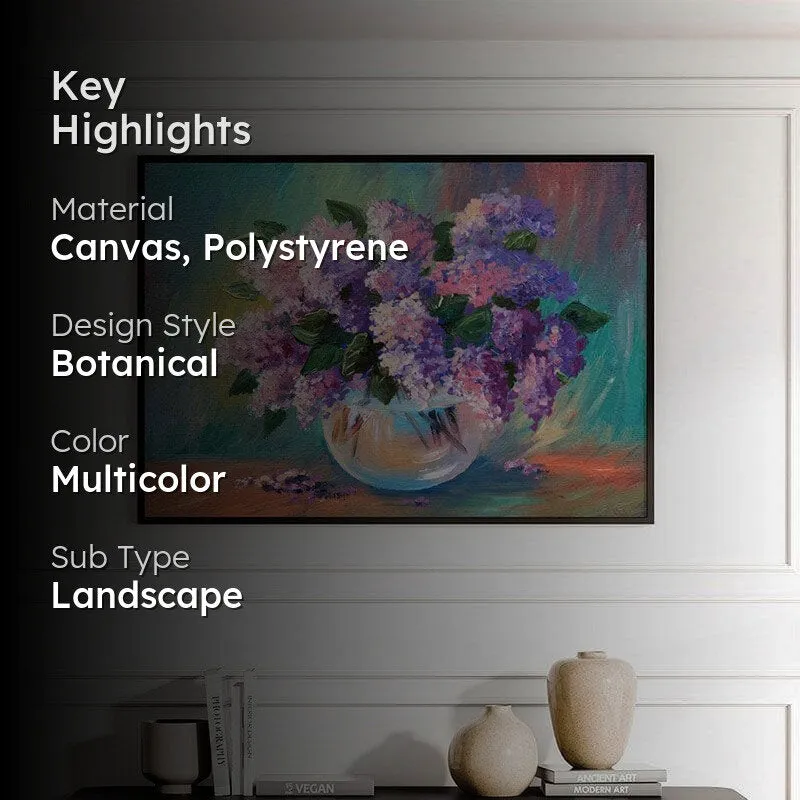 Spring Lilac Canvas Wall Painting - Black Frame media 2