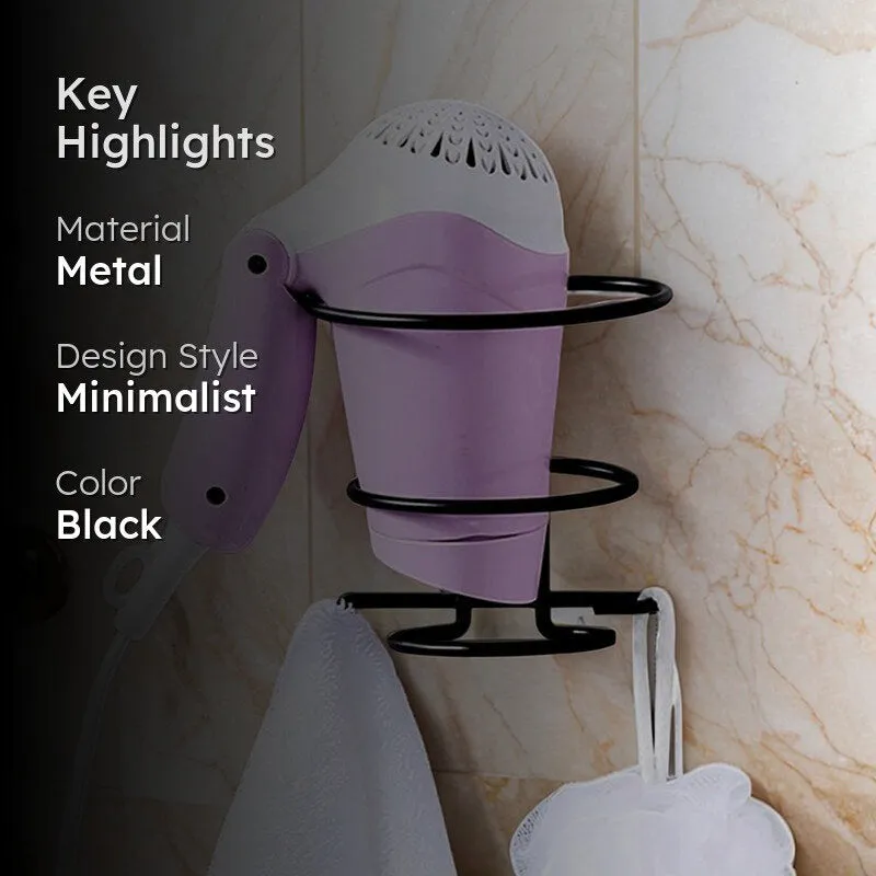 Tressix Metal Hair Dryer Holder - Black media 2