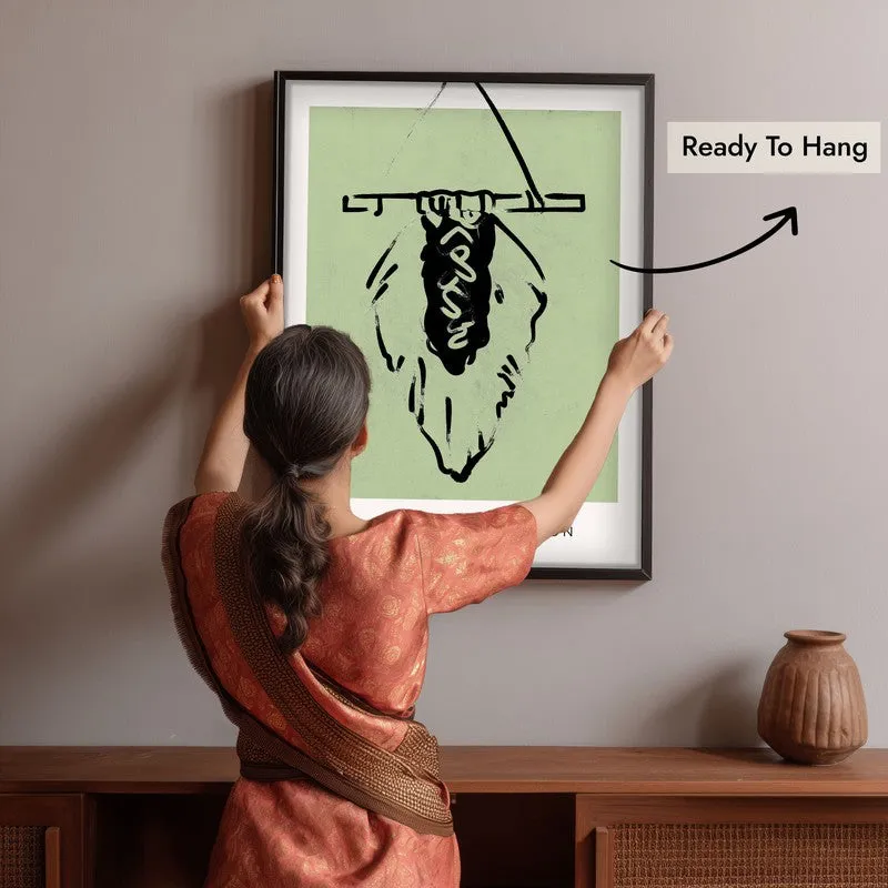 Serene Boho Canvas Wall Painting With Black Frame media 6