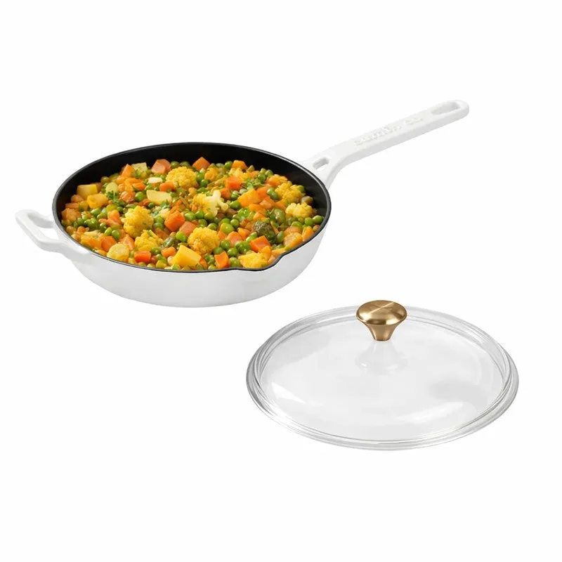 Cumin Co Enamel Cast Iron Frying Pan (White) - 2500 mL media 4