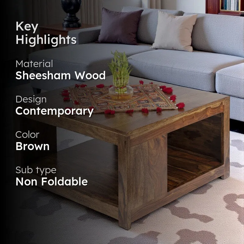 Arixon Sheesham Wooden Center Table - Brown media 2