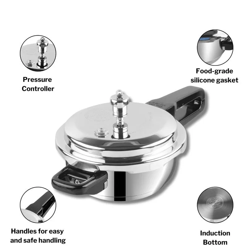 Vinod Auren Pressure Cooker Stainless Steel - 2000 mL/8 Inches media 7