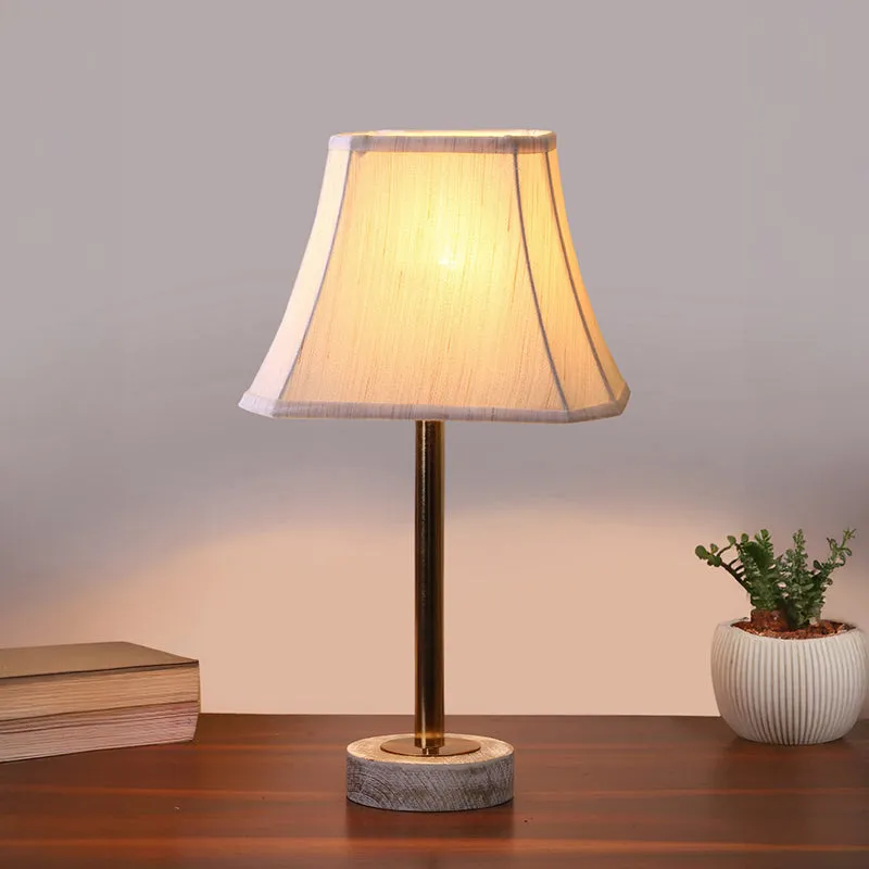 Ceylon Rodin Wooden Table Lamp - OffWhite,Gold,White media 2
