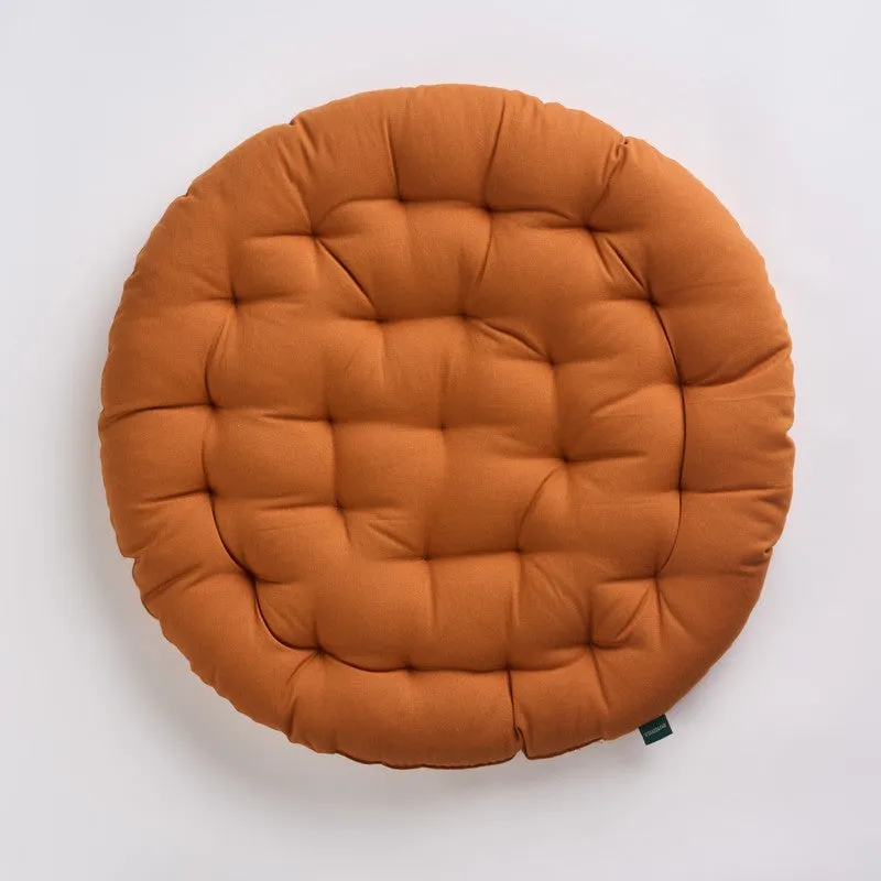 Fluffpod Solid Cotton Floor Cushion (Brown) - Set Of Two media 5