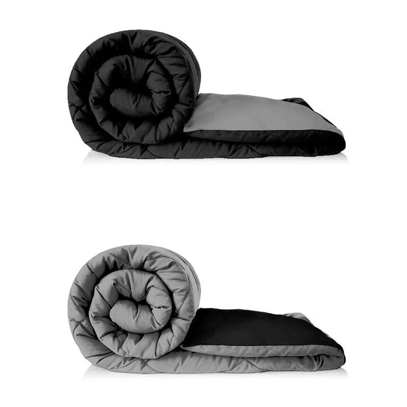 Nihara Reversible Dual Color Glace Cotton Comforter (Black & Grey)  - 200 GSM media 5