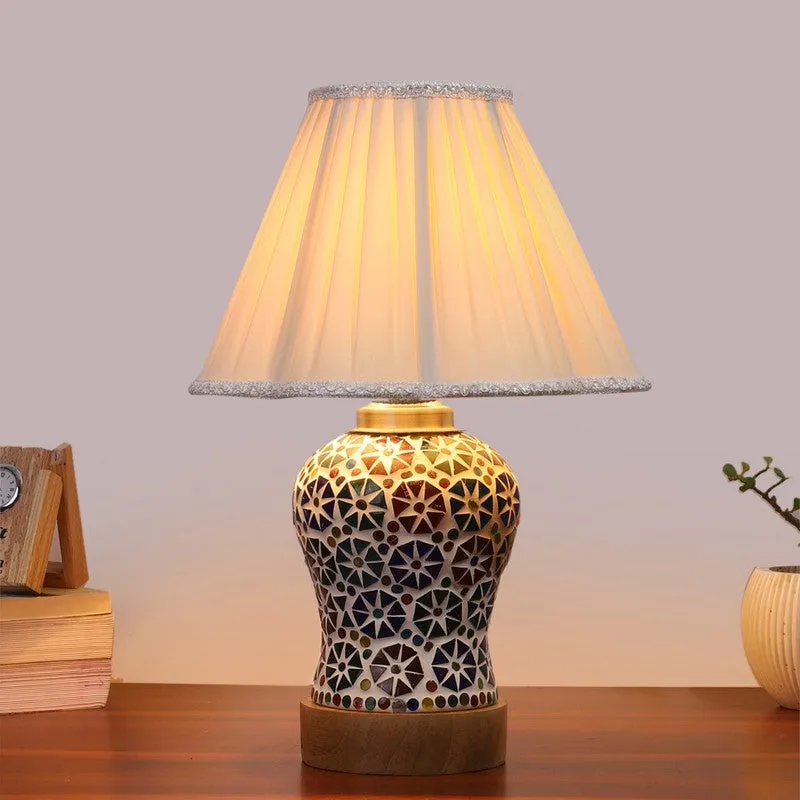 Astrona Pleated Wooden Table Lamp - Multicolor media 3
