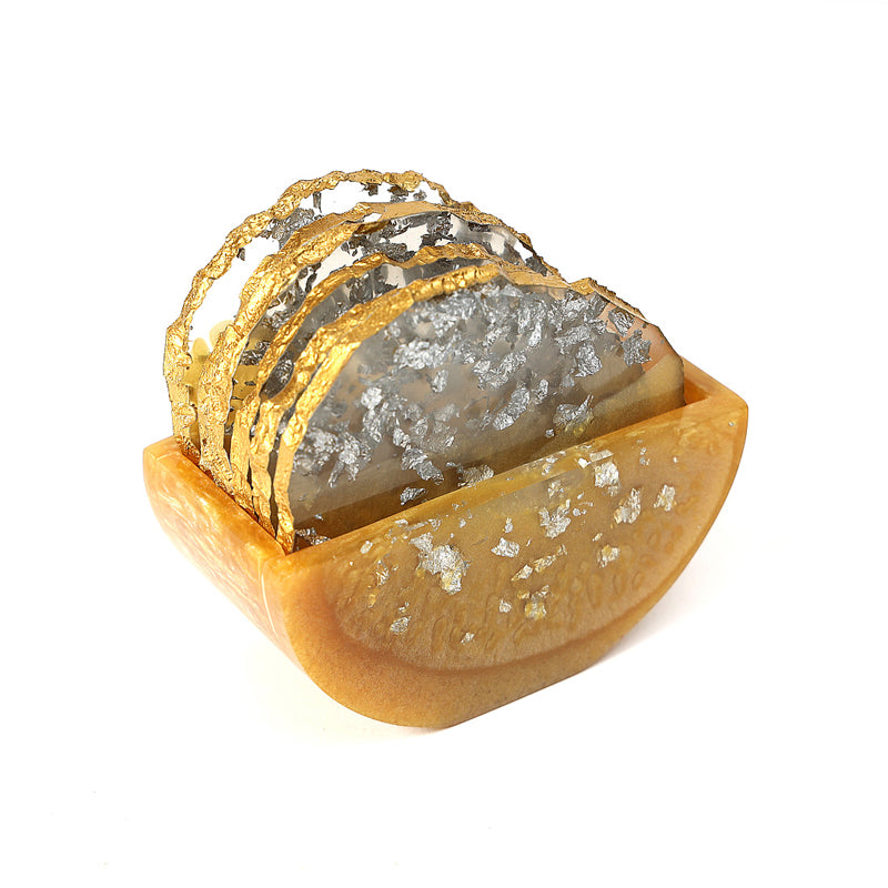 Fleck II Resin Coaster (Yellow) - Seven Piece Set media 3