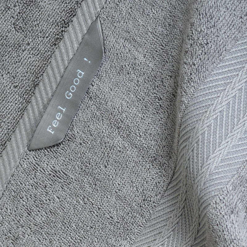 PlushAura Cotton Hand Towel (Grey) - Set Of Two media 5