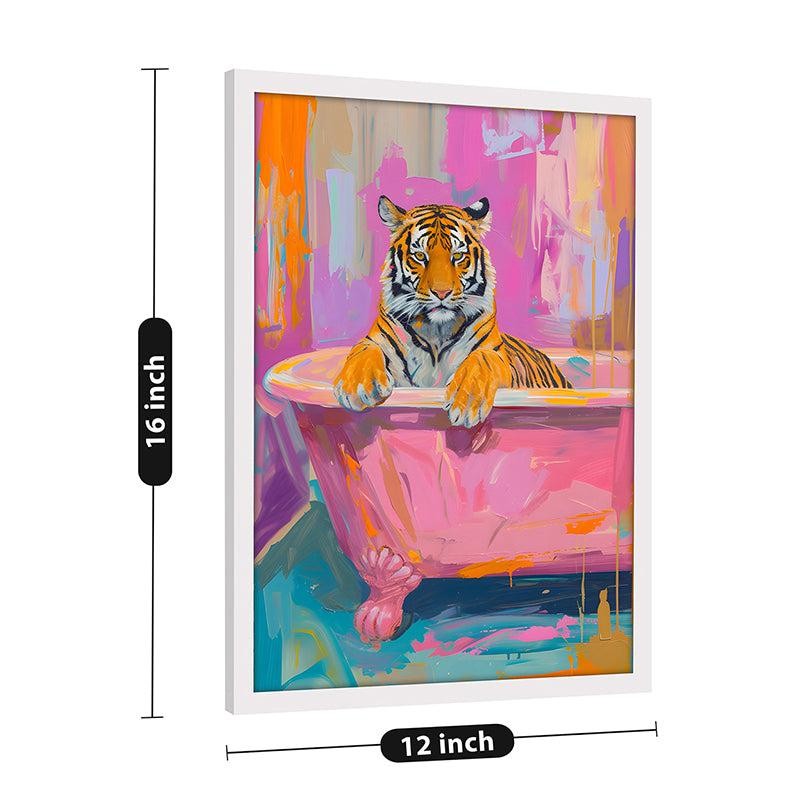The Prowler’s Bath Canvas Wall Art With Frame - Pink media 9