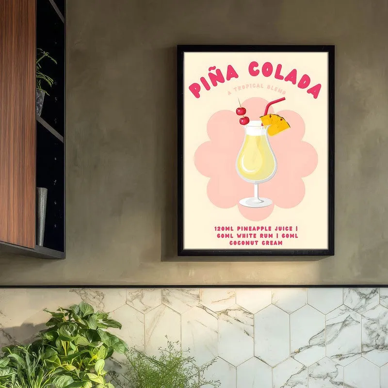 Pina Colada Archival Canvas Wall Art - Black media 3