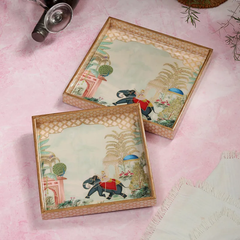 Royal Haathis Square Serving Tray - Set Of Two media 1