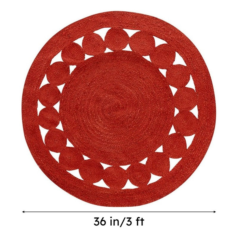 Knot Theory Braided Jute Area Rug - Red media 6